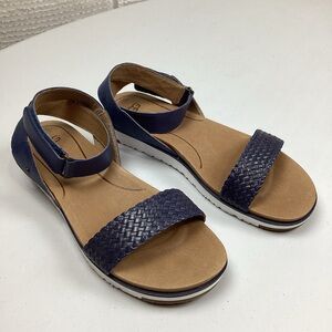 UGG Australia Laddie Blue Ankle Strap Leather Sandals Womens Size 9.5